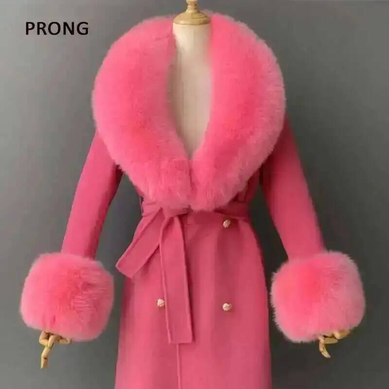 Shawl Wrap Winter - ขนสัตว์จริงและ Cuffs ชุดฤดูหนาวอุปกรณ์เสริมผู้หญิงปุยขนาดใหญ่ผ้าคลุมไหล่ Neak WARM Fox
