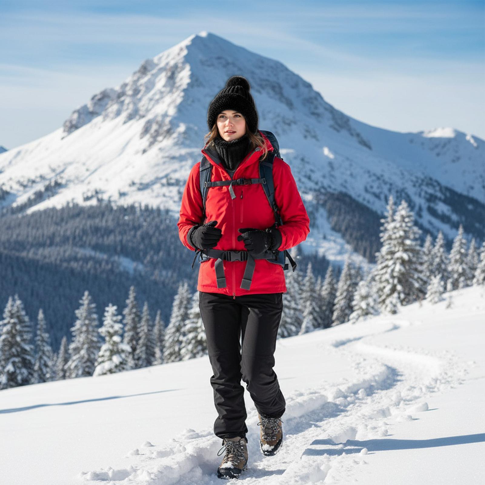 Neck Gaiter Fleece - หมวกฤดูหนาวสำหรับผู้หญิง หมวกบีนนี่สำหรับอากาศหนาวเย็น พร้อมผ้าคลุมคอ ซับในขนแกะ หมวกน่ารักสำหรับผู้หญิง มีที่ปิดหูสำหรับอากาศหนาว