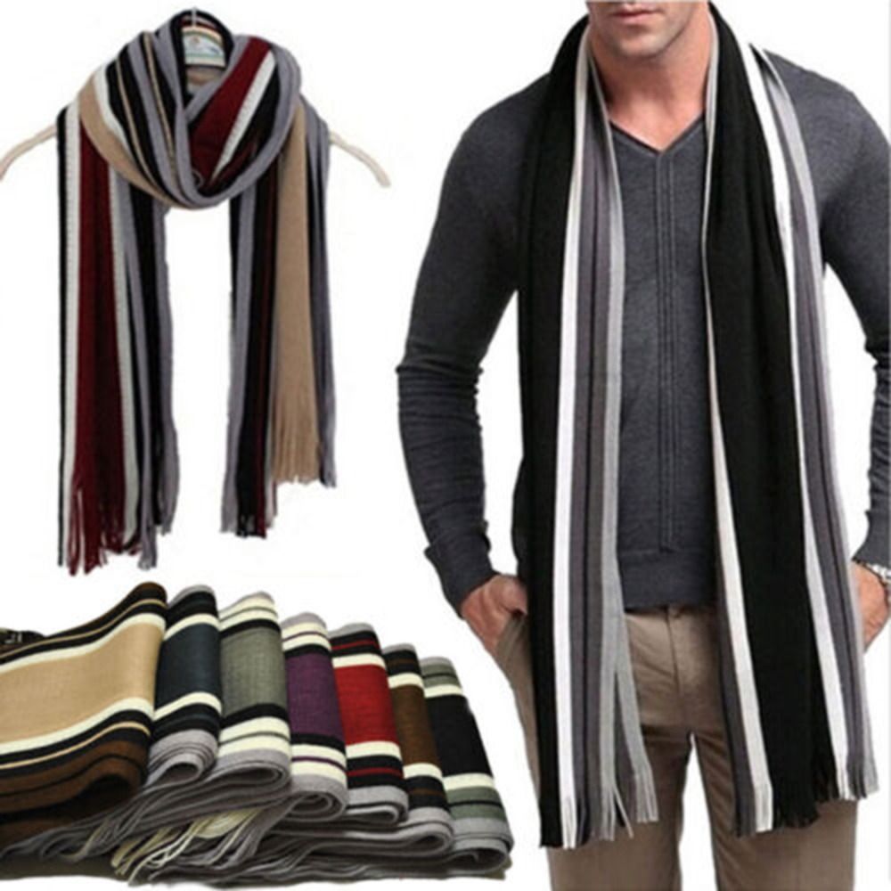 แคชเมียร์ผู้ชายผ้าพันคอลายแฟชั - Wool Scarf Men บทวิจารณ์และราคา