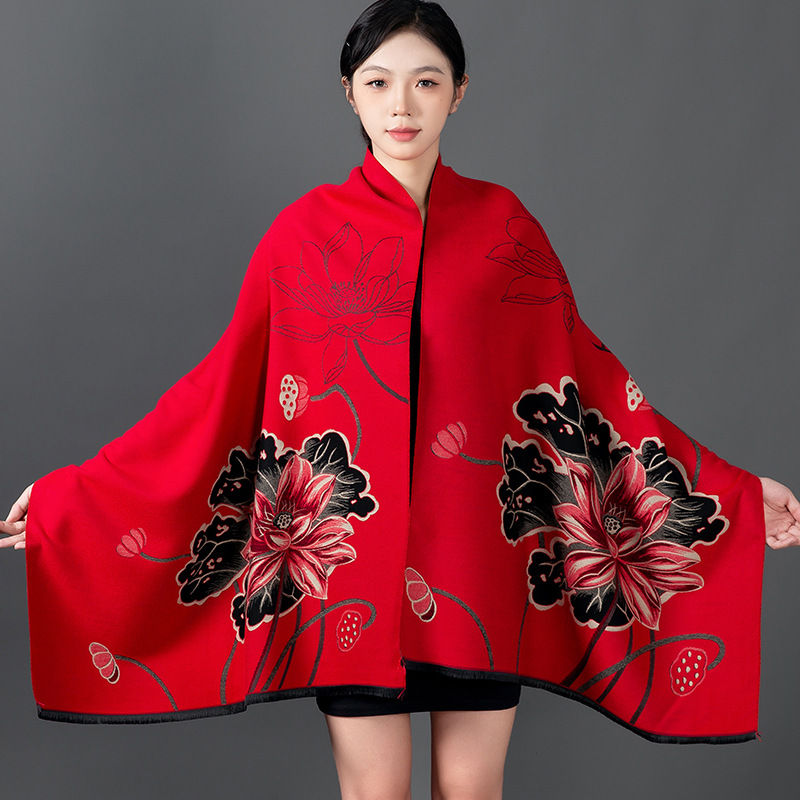 ผู้หญิงฤดูหนาวผ้าคลุมไหล่ผ้าพั - Shawl Wrap Winter บทวิจารณ์และราคา
