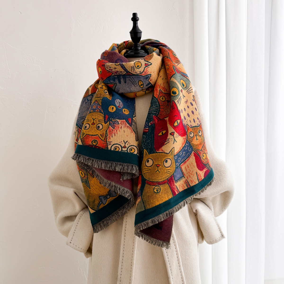ผ้าพันคอพิมพ์ลาย ผ้าพันคอปัชมิ - Cashmere Pashmina Wrap บทวิจารณ์และราคา