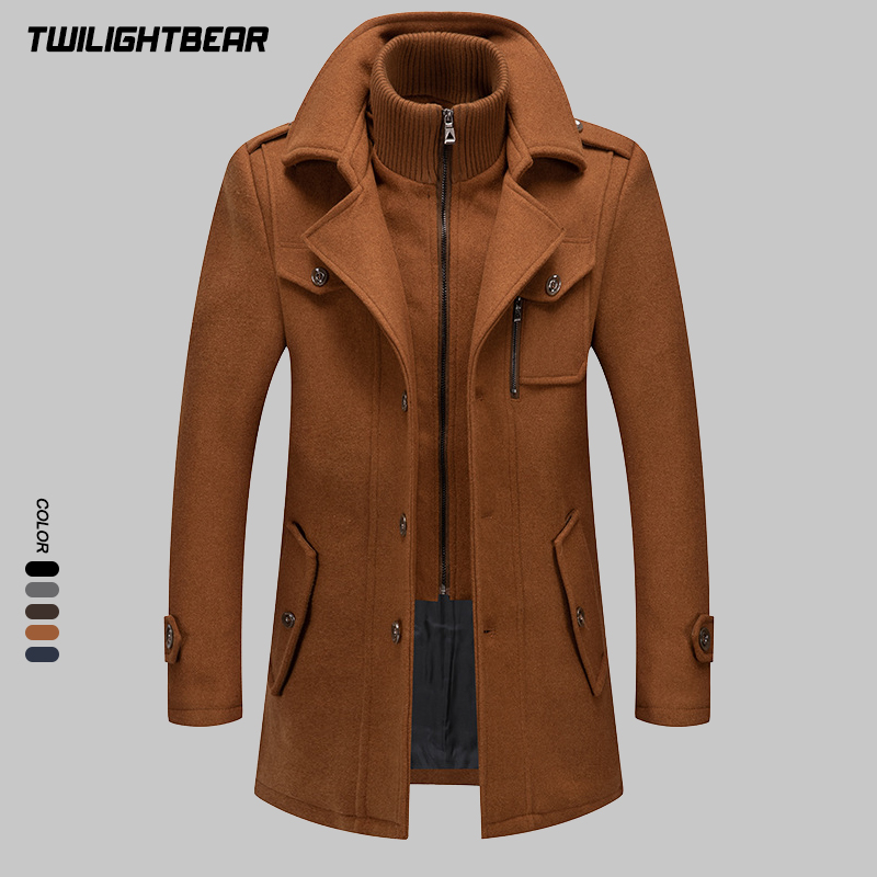 เสื้อโค้ทขนสัตว์ผู้ชายสำหรับฤด - Wool Coat Peacoat บทวิจารณ์และราคา