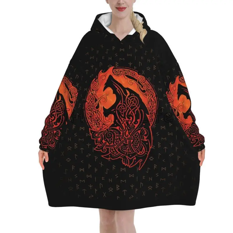 ไวกิ้งหมาป่า Knot Fenrir สวมใส - Sherpa Hoodie Fleece บทวิจารณ์และราคา