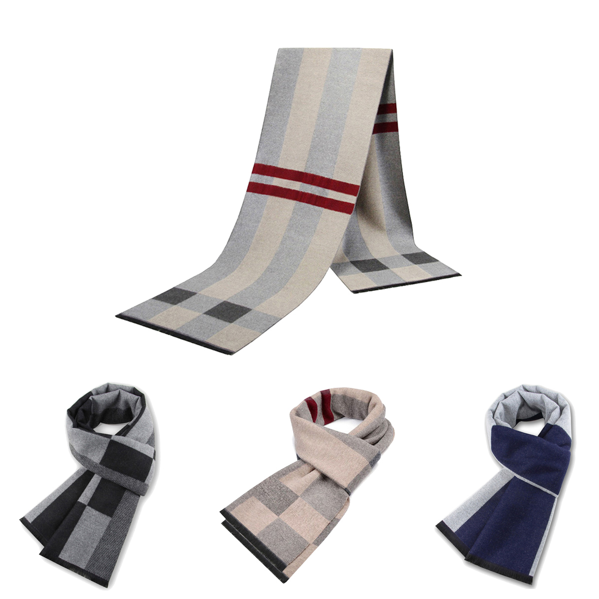 ผู้ชายผ้าพันคอสําหรับชายฤดูหนา - Wool Scarf Men บทวิจารณ์และราคา